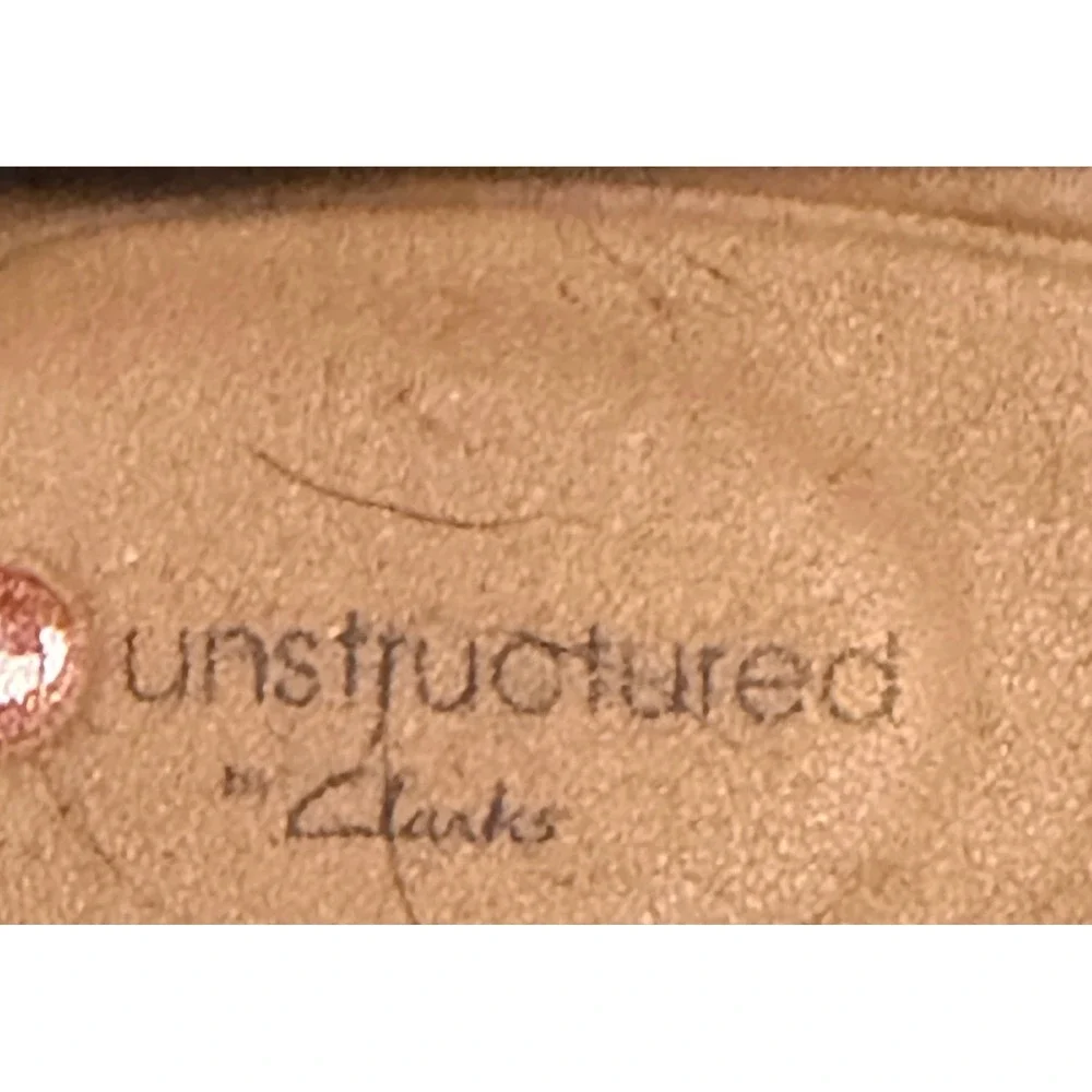Clarks Unstructured Black Leather Block Heel Pumps Round Toe‎ Womens 10 M